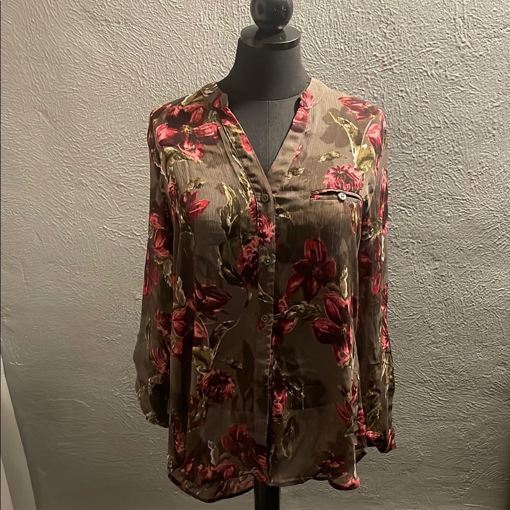 Floral Button-Up Blouse